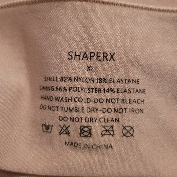 New SHAPERX High Waist Shorts Tummy Control Butt Enhancer, Beige, sz XL - Picture 7 of 7